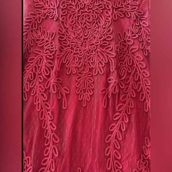 Cachet Red Lace Mermaid Formal Gown Size 4 Vintage Evening Dress Prom Dress - Picture 6 of 15